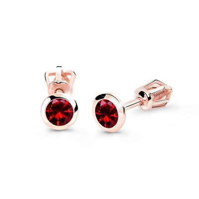 Cutie Diamonds - Elegantní náušnice z růžového zlata s rubíny DZ8003-30-RU-X-4