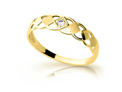 Cutie Diamonds - Elegantní prsten ze žlutého zlata s briliantem DZ6718-1912-10-X-1