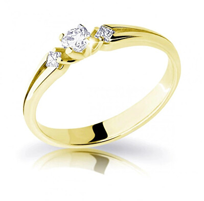 Cutie Diamonds - Elegantní zásnubní prsten ze žlutého zlata s diamanty DZ6866-2105-10-X-1