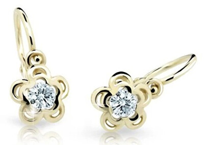 Cutie Diamonds - Hravé dětské náušnice ze žlutého zlata Kytičky s brilianty DC2204-10-00-X-1