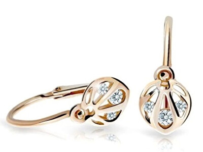Cutie Diamonds - Krásné dětské náušnice z růžového zlata s diamanty C2265-10-10-X-4-D