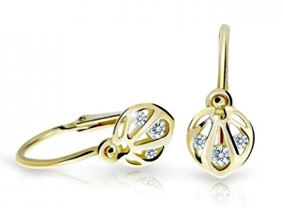 Cutie Diamonds - Krásné dětské náušnice ze žlutého zlata s diamanty C2265-10-10-X-1-D