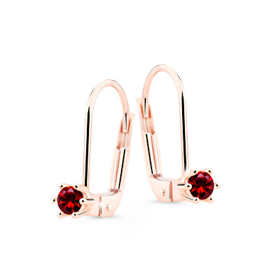 Cutie Diamonds - Krásné visací náušnice z růžového zlata s rubíny DZ8012-55-RU-X-4