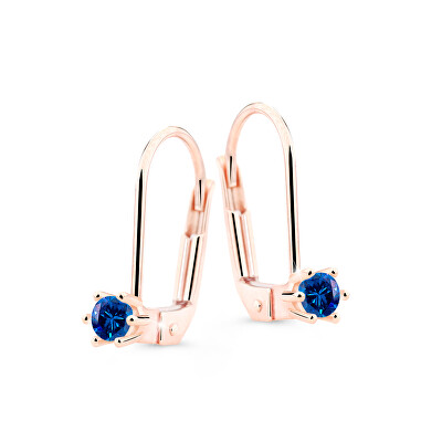 Cutie Diamonds - Krásné visací náušnice z růžového zlata se safíry DZ8012-55-SF-X-4