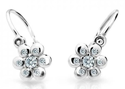 Cutie Diamonds - Květinové dětské náušnice z bílého zlata s brilianty DC2247-10-00-X-2
