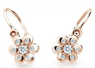 Cutie Diamonds - Květinové dětské náušnice z růžového zlata s brilianty DC2247-10-00-X-4