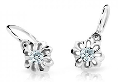Cutie Diamonds - Kytičkové dětské náušnice z bílého zlata s brilianty DC2208-10-00-X-2