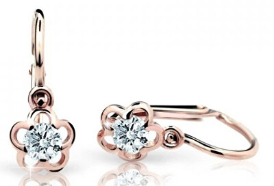 Cutie Diamonds - Kytičkové dětské náušnice z růžového zlata s brilianty DC1945-10-00-X-4