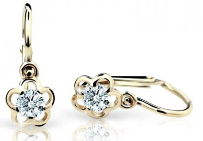 Cutie Diamonds - Kytičkové dětské náušnice ze žlutého zlata s brilianty DC1945-10-00-X-1
