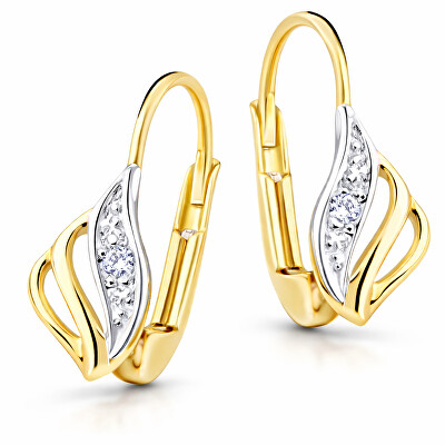 Cutie Diamonds - Luxusní bicolor náušnice ze zlata s brilianty DZ8024-R-55-00-X-R1