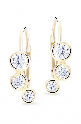 Cutie Diamonds - Luxusní visací náušnice ze žlutého zlata s diamanty DZ8030-55-00-X-1