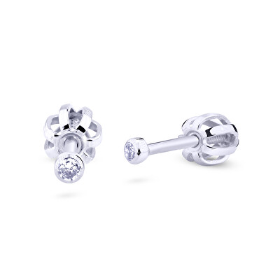 Cutie Diamonds - Minimalistické peckové náušnice z bílého zlata s brilianty DZ3032-30-00-X-2