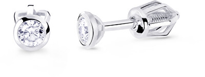 Cutie Diamonds - Minimalistické peckové náušnice z bílého zlata s brilianty DZ8007-30-00-X-2