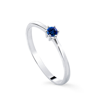 Cutie Diamonds - Minimalistický prsten z bílého zlata se safírem DZ8011-SF-X-2