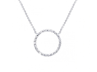 Cutie Diamonds - Náhrdelník z bílého zlata s diamanty Kroužek DZ6323-40-00-X-2