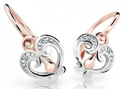 Cutie Diamonds - Něžné dětské bicolor náušnice ze zlata s brilianty DC2211-10-00-X-4
