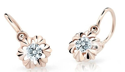 Cutie Diamonds - Něžné dětské náušnice z růžového zlata s brilianty DC2213-10-00-X-4