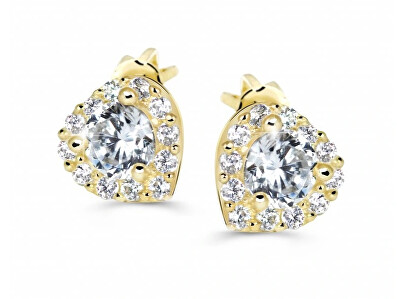 Cutie Diamonds - Něžné náušnice ze žlutého zlata s diamanty DZ60231-30-00-X-1