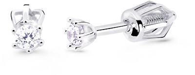 Cutie Diamonds - Něžné peckové náušnice z bílého zlata s brilianty DZ8020-30-00-X-2