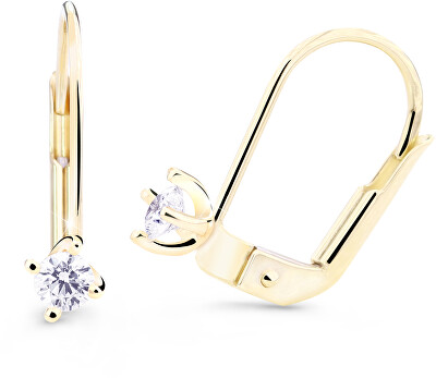 Cutie Diamonds - Něžné visací náušnice ze žlutého zlata s brilianty DZ8014-55-00-X-1