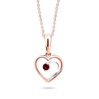Cutie Diamonds - Něžný bicolor přívěsek z růžového zlata s rubínem DZ6300-1602-40-RU-X-R4