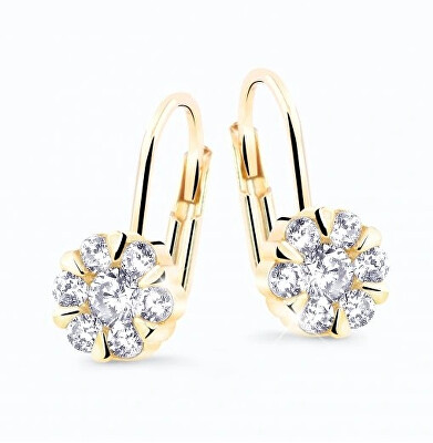 Cutie Diamonds - Okouzlující visací náušnice ze žlutého zlata s diamanty DZ8039-55-00-X-1