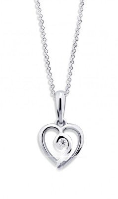 Cutie Diamonds - Přívěsek z bílého zlata s diamantem Srdíčko DZ6298-1609-40-00-X-2