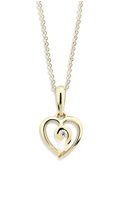 Cutie Diamonds - Přívěsek ze žlutého zlata s diamantem Srdíčko DZ6298-1609-40-00-X-L1