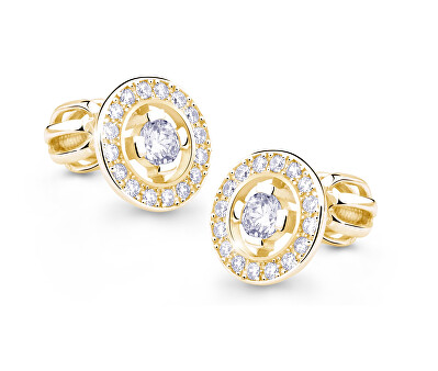 Cutie Diamonds - Působivé peckové náušnice ze žlutého zlata s brilianty DZ6413-1988-30-00-X-1