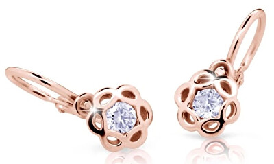 Cutie Diamonds - Půvabné dětské náušnice z růžového zlata s brilianty DC2179-10-10-X-4