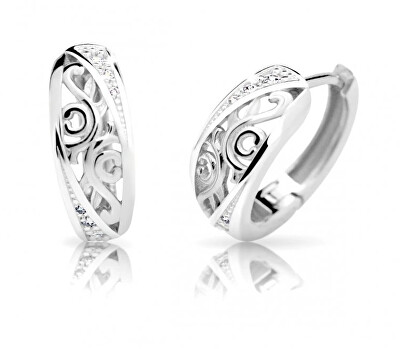 Cutie Diamonds - Půvabné kruhové náušnice z bílého zlata s brilianty DZ6462-2134-80-00-X-2