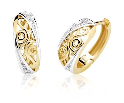 Cutie Diamonds - Půvabné kruhové náušnice ze žlutého zlata s brilianty DZ6462-2134-80-00-X-1