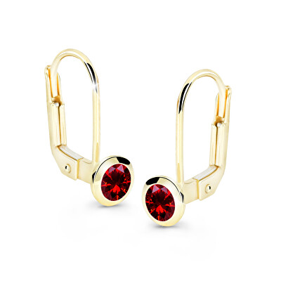 Cutie Diamonds - Půvabné visací náušnice ze žlutého zlata s rubíny DZ8003-55-RU-X-1