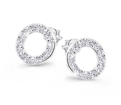 Cutie Diamonds - Půvabné peckové náušnice z bílého zlata s brilianty DZ8038-30-00-X-2