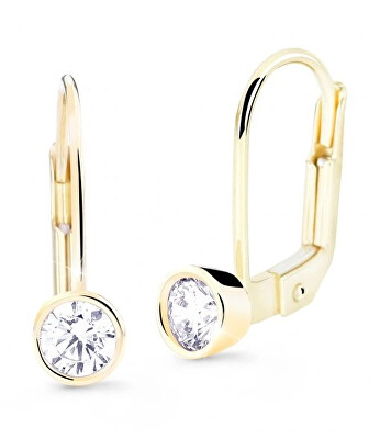 Cutie Diamonds - Půvabné visací náušnice ze žlutého zlata s brilianty DZ8017-55-10-X-1
