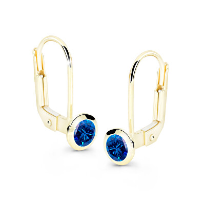 Cutie Diamonds - Půvabné visací náušnice ze žlutého zlata se safíry DZ8003-55-SF-X-1