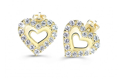 Cutie Diamonds - Romantické náušnice ze žlutého zlata s diamanty DZ60213-30-00-X-1