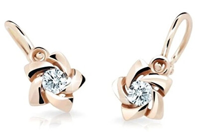 Cutie Diamonds - Slušivé dětské náušnice z růžového zlata s brilianty DC2201-10-00-X-4