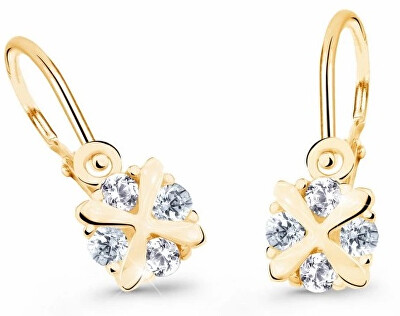 Cutie Diamonds - Slušivé dětské náušnice ze žlutého zlata s brilianty DC2153-10-00-X-1