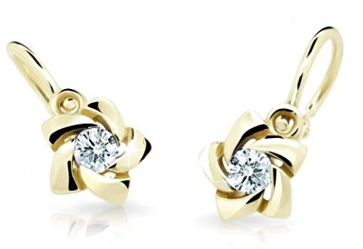 Cutie Diamonds - Slušivé dětské náušnice ze žlutého zlata s brilianty DC2201-10-00-X-1