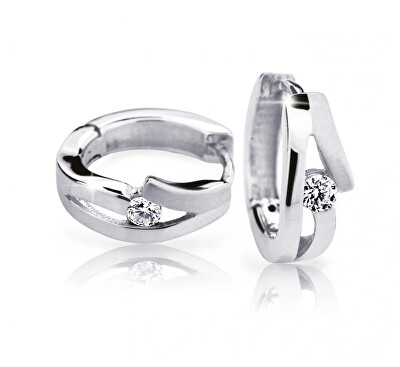 Cutie Diamonds - Slušivé kruhové náušnice z bílého zlata s brilianty DZ6483-2026-80-00-X-2