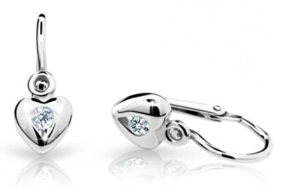 Cutie Diamonds - Srdíčkové dětské náušnice z bílého zlata s brilianty DC1556-10-00-X-2