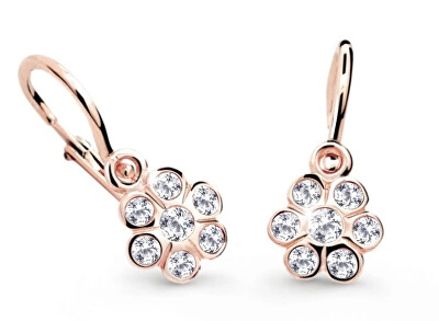 Cutie Diamonds - Třpytivé dětské náušnice z růžového zlata s brilianty DC1737-10-00-X-4