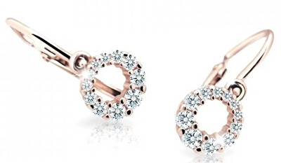 Cutie Diamonds - Třpytivé dětské náušnice z růžového zlata s brilianty DC2154-10-00-X-4