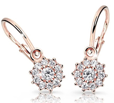 Cutie Diamonds - Třpytivé dětské náušnice z růžového zlata s brilianty DC2749-10-10-X-4
