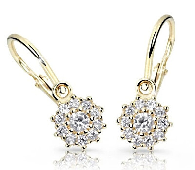 Cutie Diamonds - Třpytivé dětské náušnice ze žlutého zlata s brilianty DC2749-10-10-X-1