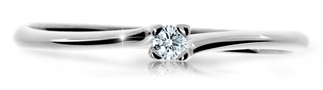 Cutie Diamonds - Třpytivý prsten z bílého zlata s briliantem DZ6733-2948-00-X-2