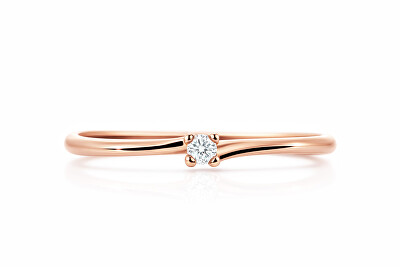 Cutie Diamonds - Třpytivý prsten z růžového zlata s briliantem DZ6733-2948-00-X-4