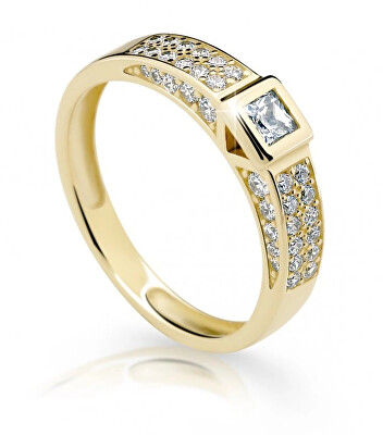 Cutie Diamonds - Třpytivý prsten ze žlutého zlata s diamanty DZ6715-2361-10-X-1