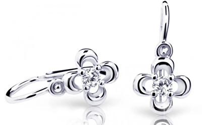 Cutie Diamonds - Zlaté dětské náušnice Čtyřlístky s brilianty DC2013-10-00-X-2